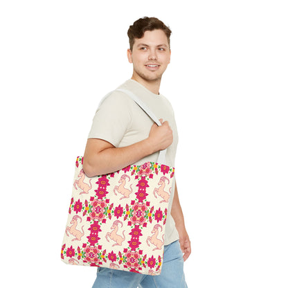 Tote Bag (AOP), Capricorn, Zodiac, Flower Pattern