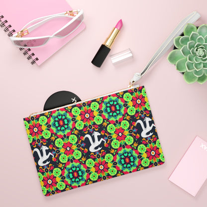 Clutch Bag, Aquarius, Zodiac v3, Flower Pattern