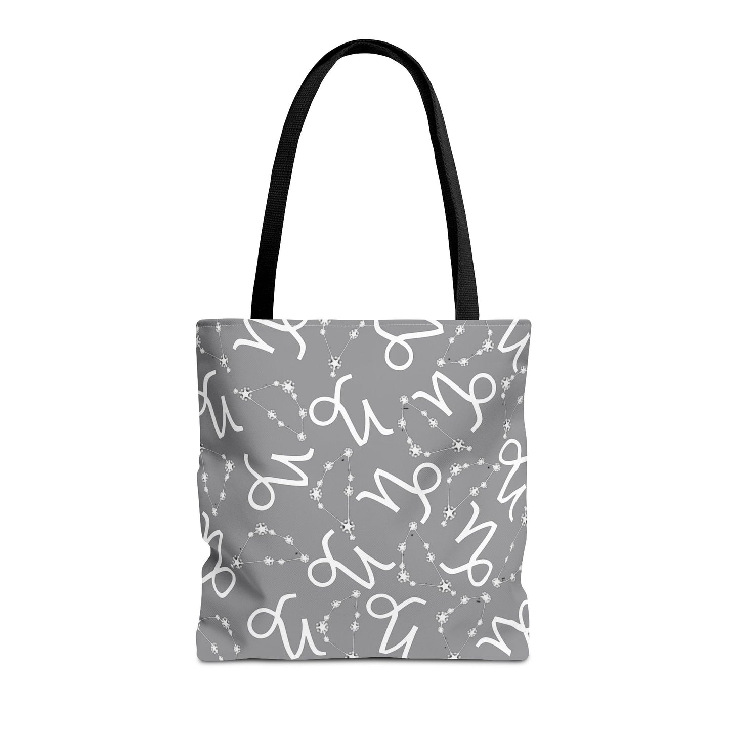 Tote Bag, Capricorn Zodiac Sign, AOP, (Grey, White)