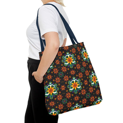 Tote Bag (AOP), Libra, Zodiac v2, Flower Pattern