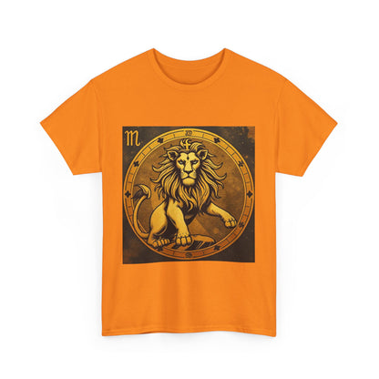 Unisex Heavy Cotton T-Shirt, Gold Lion, Leo Zodiac Design