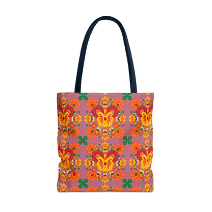 Tote Bag, (AOP), Aries, Zodiac v4, Flower Pattern