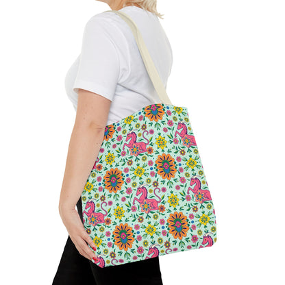 Tote Bag (AOP), Aquarius, Zodiac, Flower Pattern
