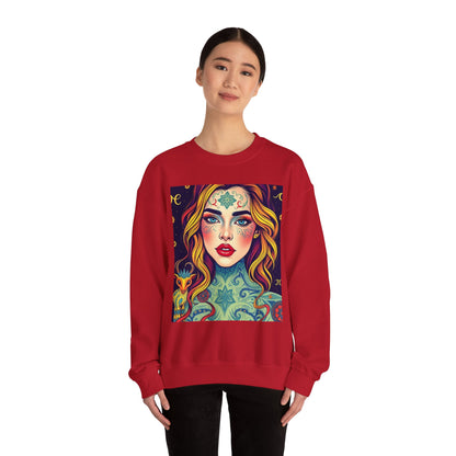 Unisex Heavy Blend™ Crewneck Sweatshirt, Aquarius, Zodiac, Sexy Pattern