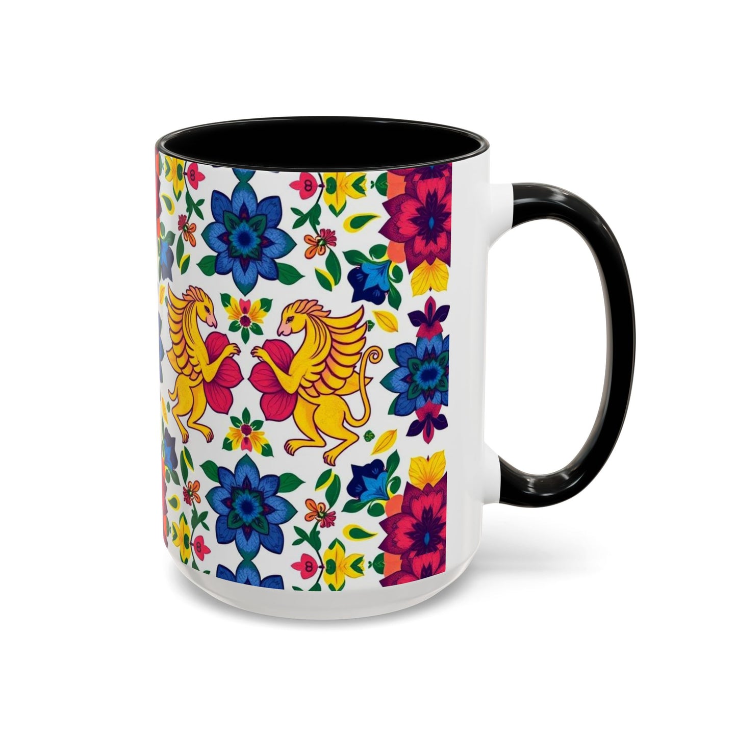 Accent Coffee Mug, Gemini, Zodiac, Flower Pattern, (11, 15oz)