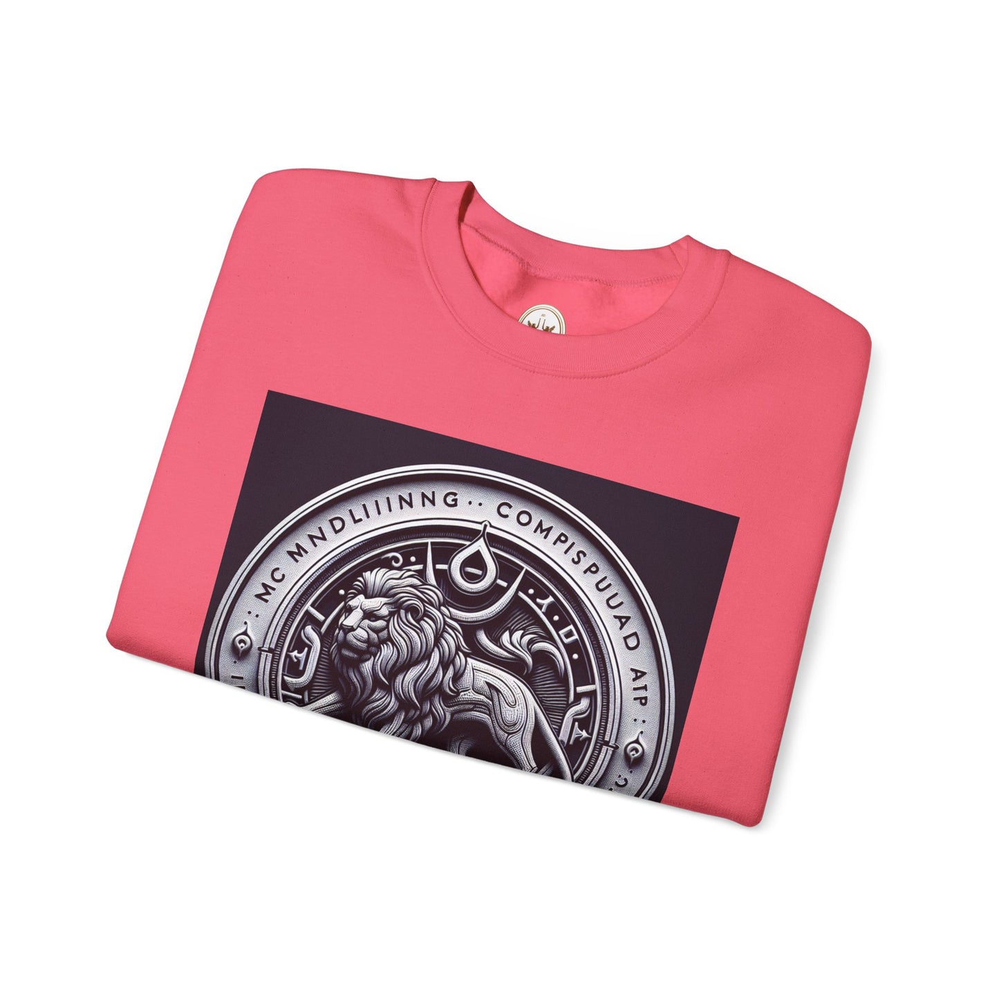 Unisex Heavy Blend™ Crewneck Sweatshirt, Lion Coin, Leo Zodiac Design