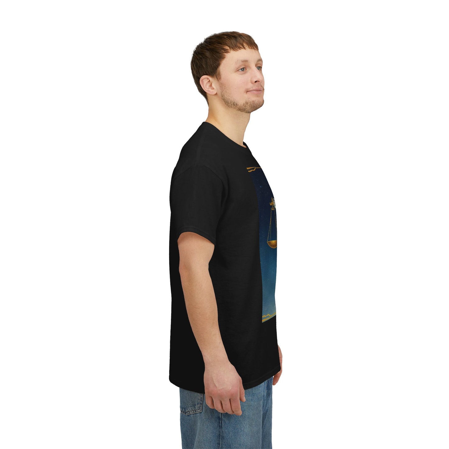 Unisex Heavy Cotton T-Shirt Space v2, Libra God, Zodiac Design