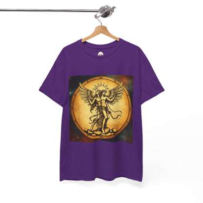 Unisex Heavy Cotton T-Shirt, Angel Twin, Gemini Zodiac Design