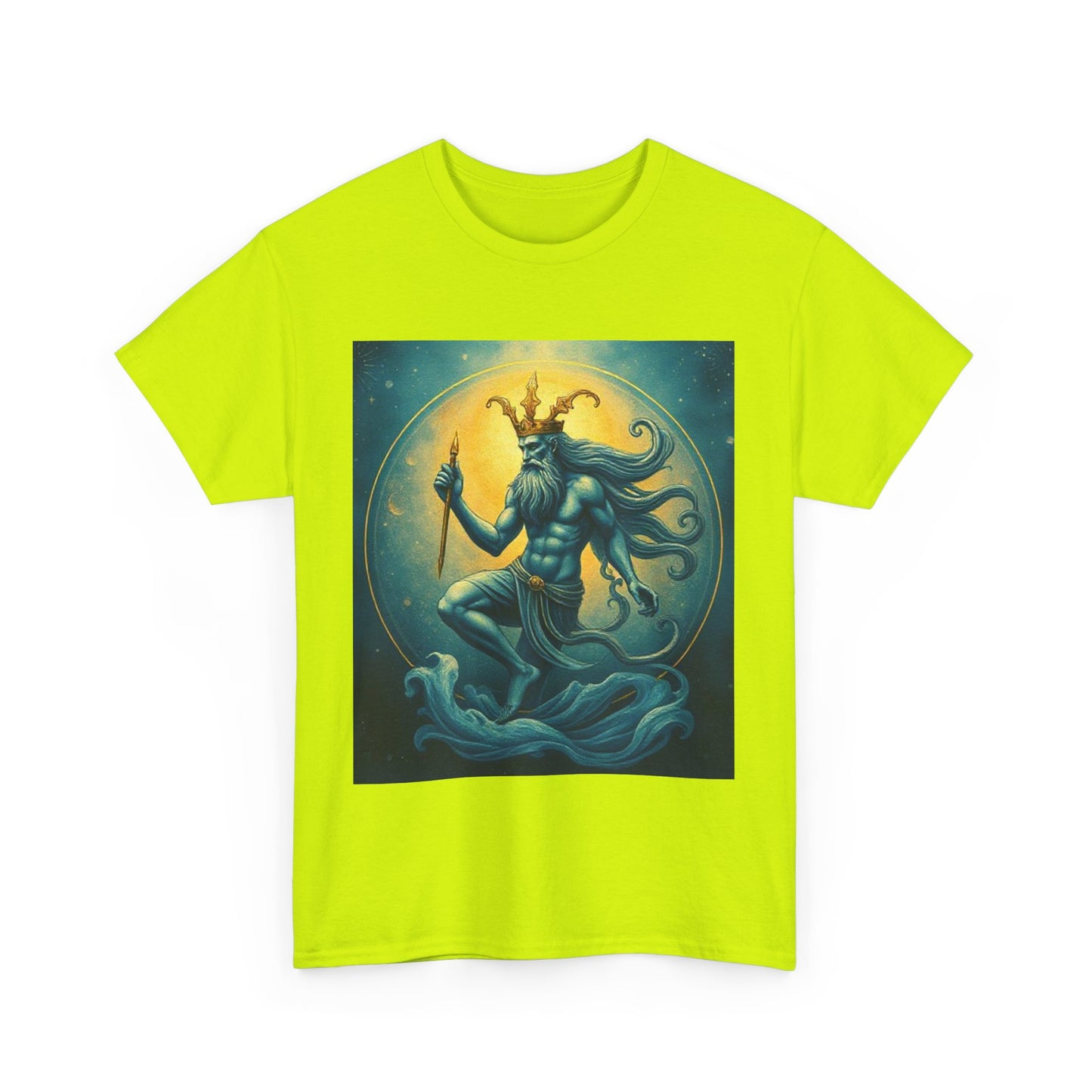 Unisex Heavy Cotton T-Shirt, Aquarius God 1, Zodiac Design