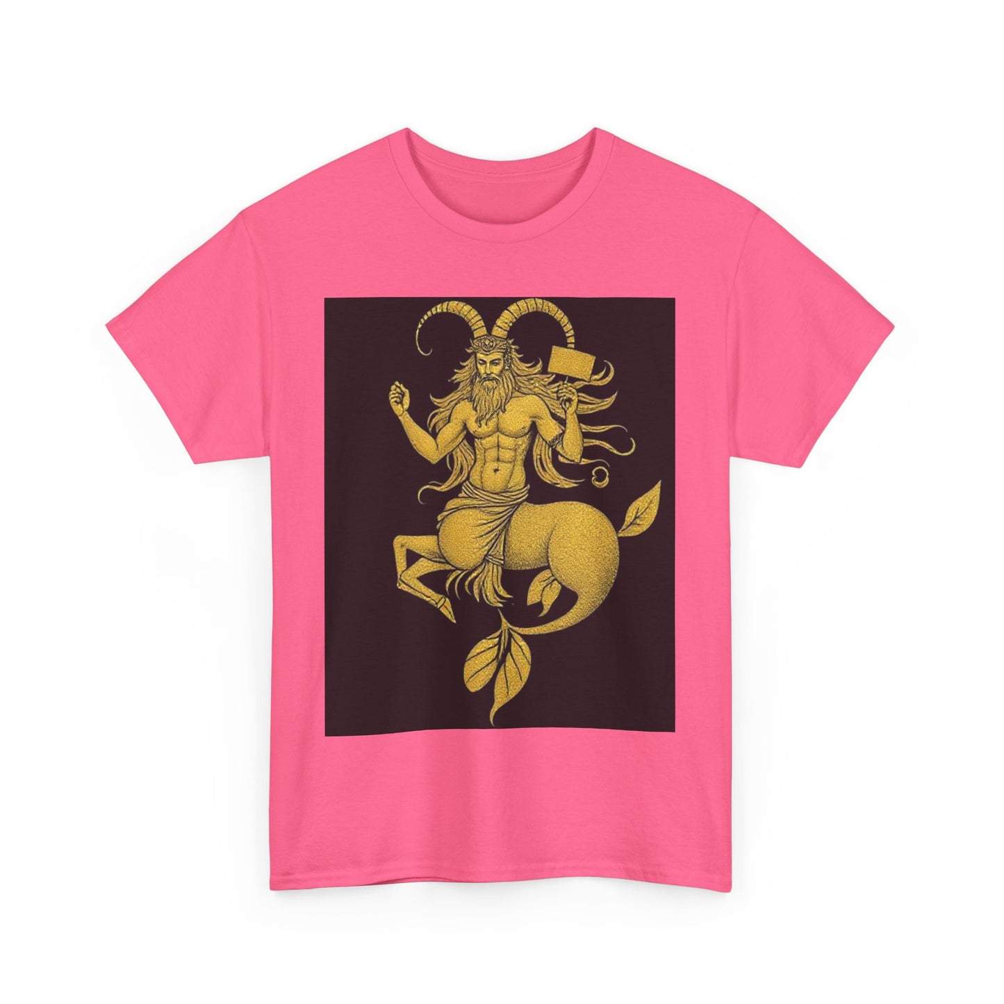 Unisex Heavy Cotton T-Shirt, Capricorn God, Zodiac Design