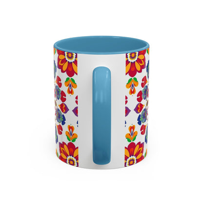 Accent Coffee Mug, Libra, Zodiac v1, Flower Pattern, (11, 15oz)