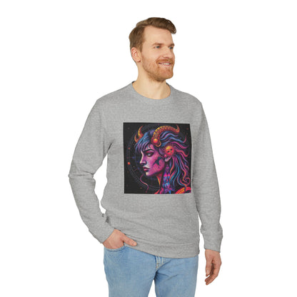 Adidas, Unisex Fleece Crewneck Sweatshirt, Virgo, Pop Art, Zodiac