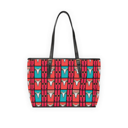 Leather Shoulder Bag, Taurus, Zodiac v3, Shapes Pattern