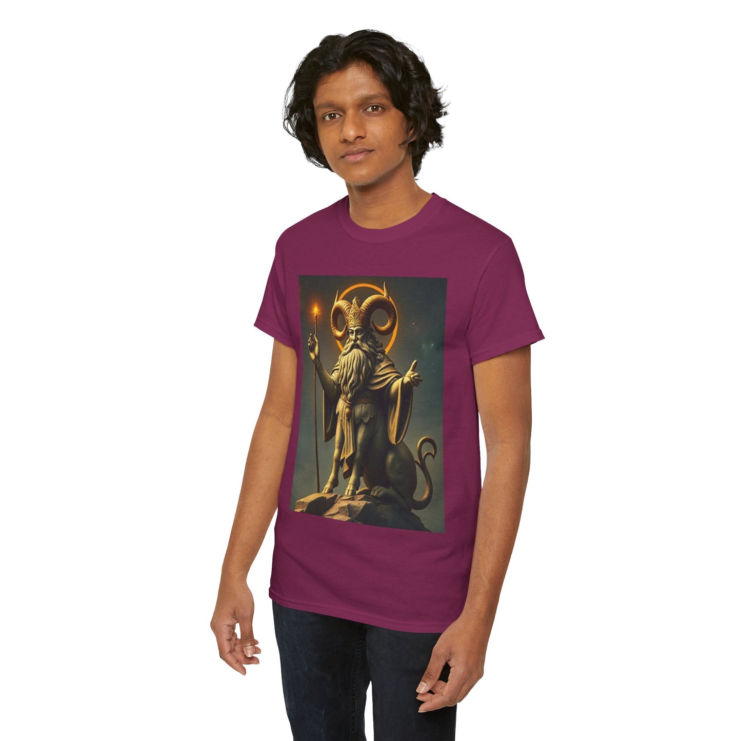 Unisex Heavy Cotton T-Shirt, Taurus God, Zodiac Design