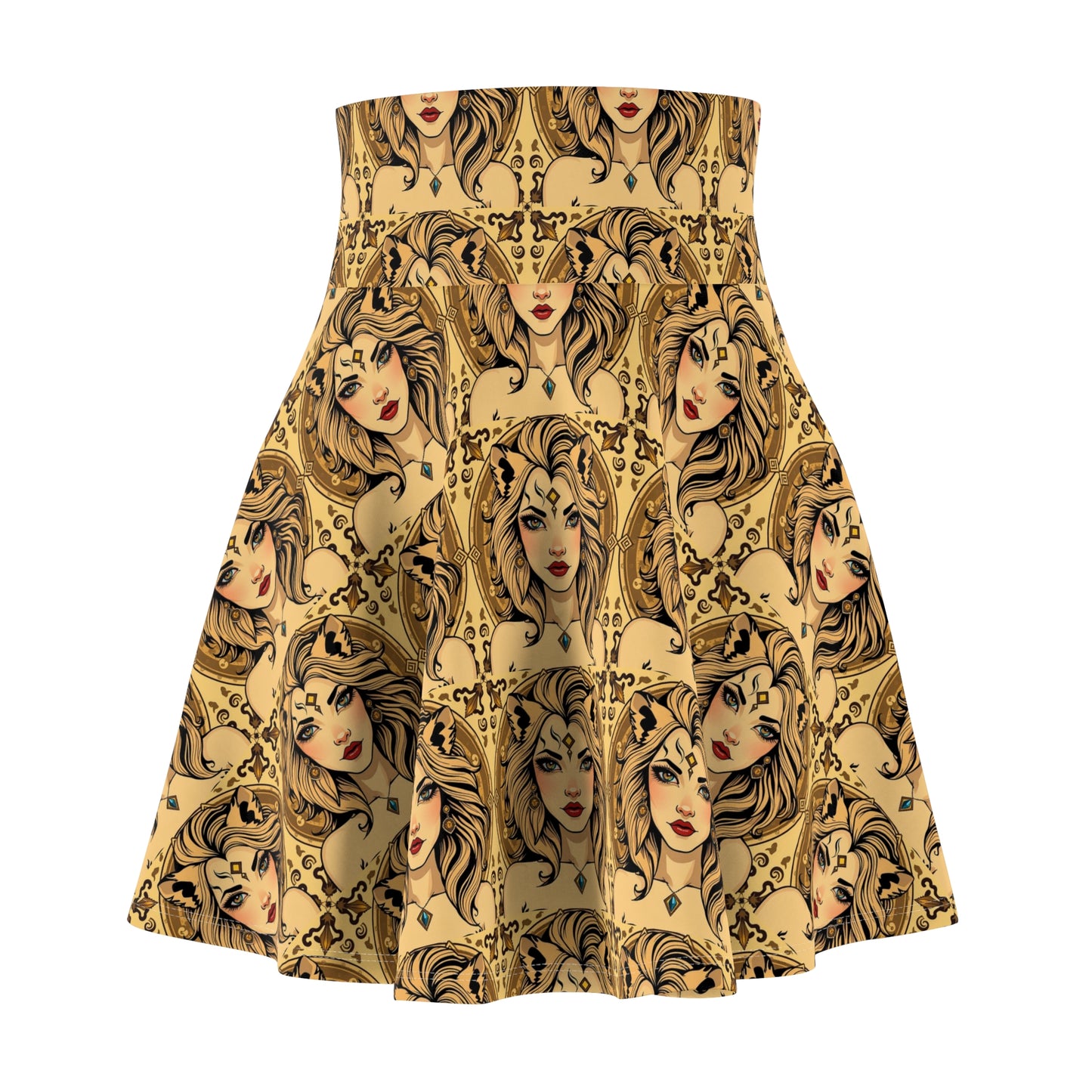 Women's Skater Skirt, (AOP), Leo, Zodiac v2, Sexy Pattern