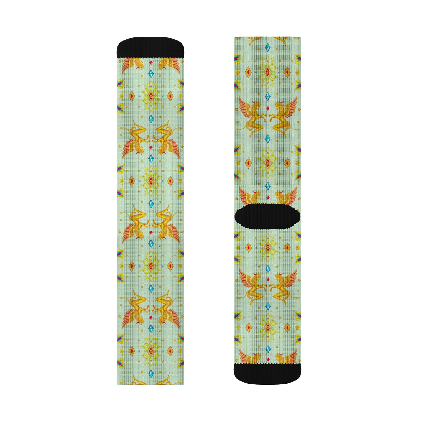 Sublimation Socks, Gemini, Zodiac v3, Jewel Pattern