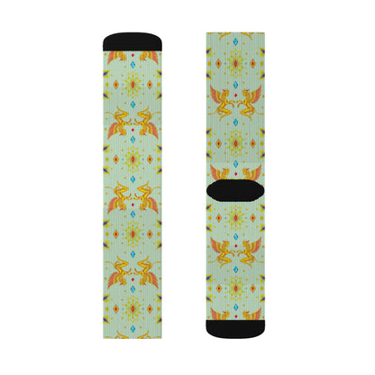 Sublimation Socks, Gemini, Zodiac v3, Jewel Pattern