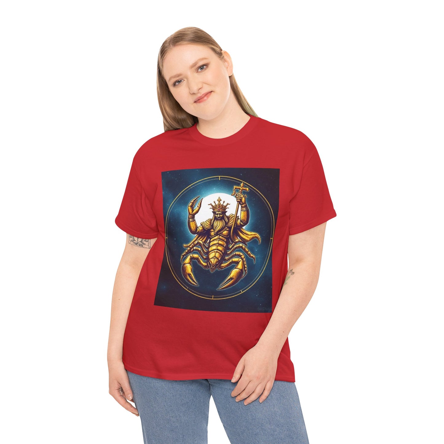 Unisex Heavy Cotton T-Shirt, Moon, Scorpio Zodiac Design
