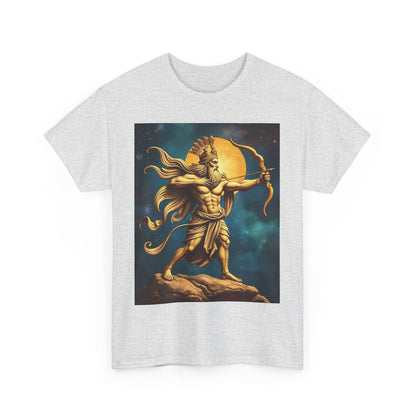 Unisex Heavy Cotton T-Shirt, Midnight Arrow, Sagittarius Zodiac Design
