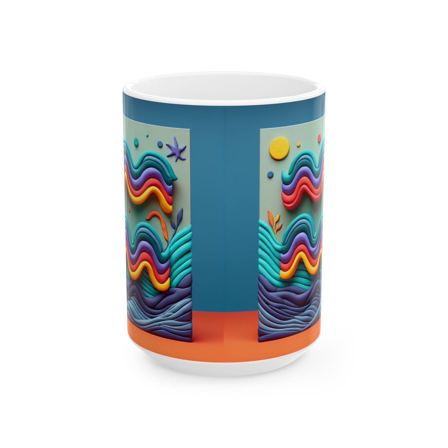 Ceramic Mug, (11oz, 15oz), Ceramic Coffee Mug, Aquarius Water Painting, Zodiac Design