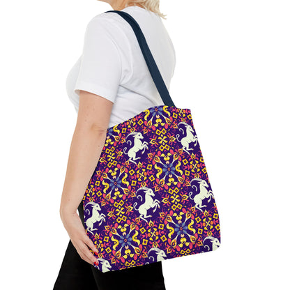 Tote Bag, (AOP), Capricorn, Zodiac v6, Flower Pattern