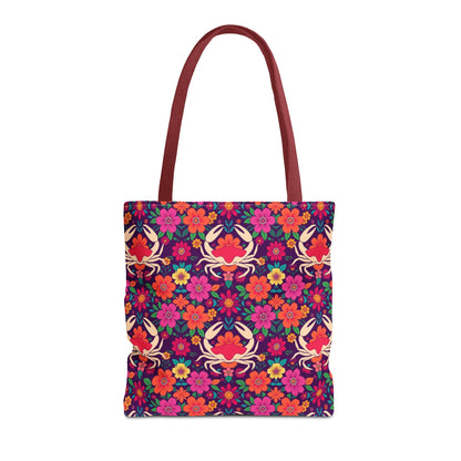 Tote Bag (AOP), Cancer, Zodiac, Flower Pattern