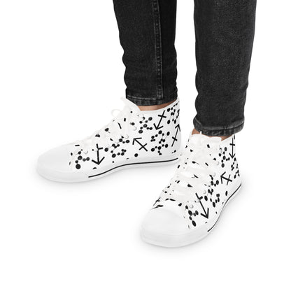 Men's High Top Sneakers, Breathable polyester canvas, Sagittarius Zodiac Design