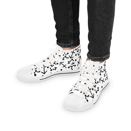 Men's High Top Sneakers, Breathable polyester canvas, Sagittarius Zodiac Design