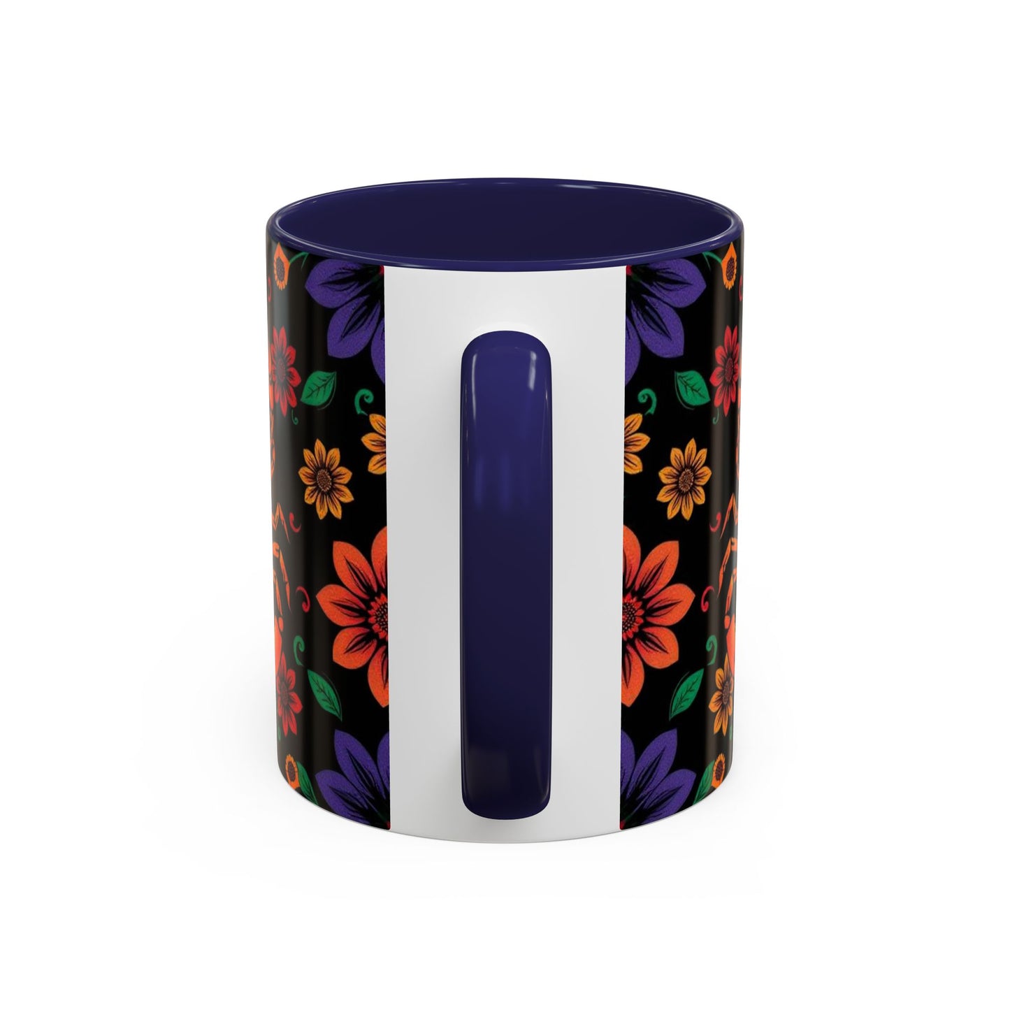 Accent Coffee Mug, Scorpio, Zodiac. Flower Pattern, (11, 15oz)