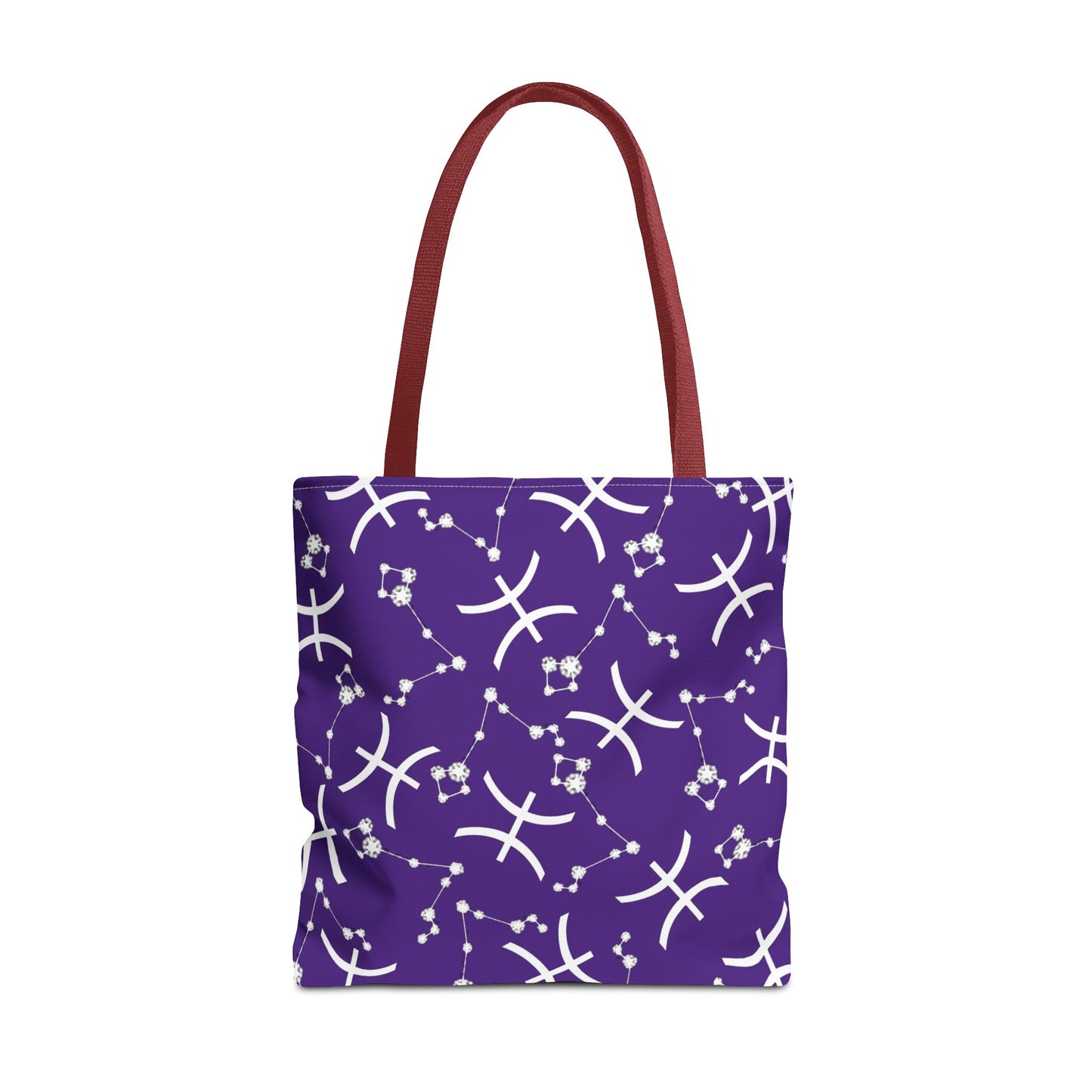 Tote Bag, Pisces Zodiac Sign, AOP, (Purple, White)