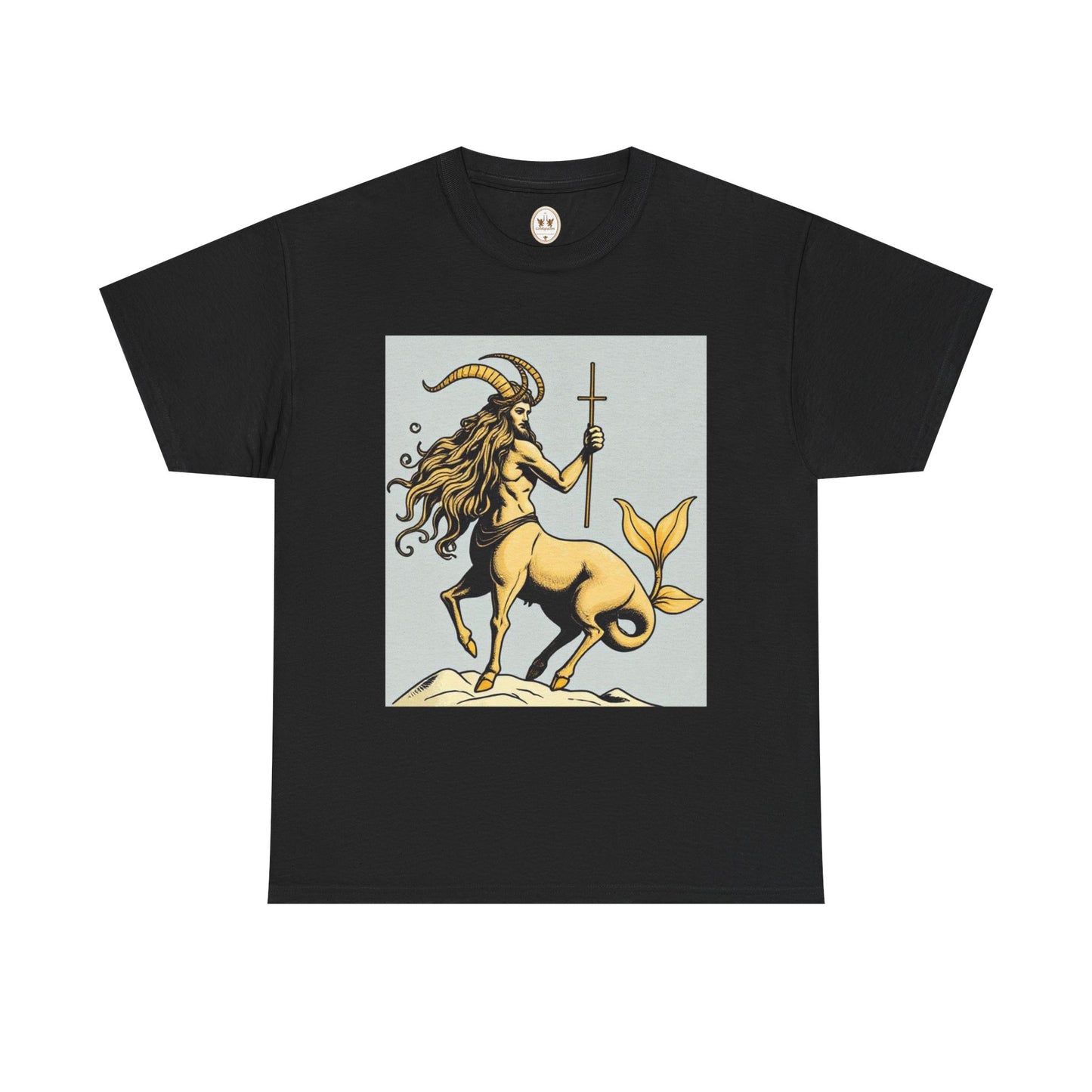 Unisex Heavy Cotton T-Shirt, Capricorn God v2, Zodiac Design