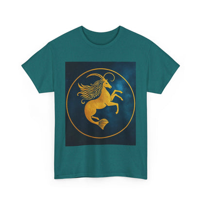 Unisex Heavy Cotton T-Shirt, Capricorn Animal v3, Symbol, Zodiac Design