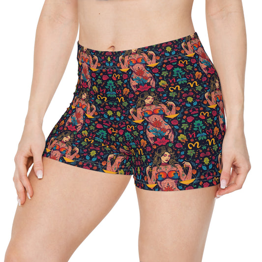 Women's Shorts, (AOP), Libra, Zodiac v1, Sexy Pattern