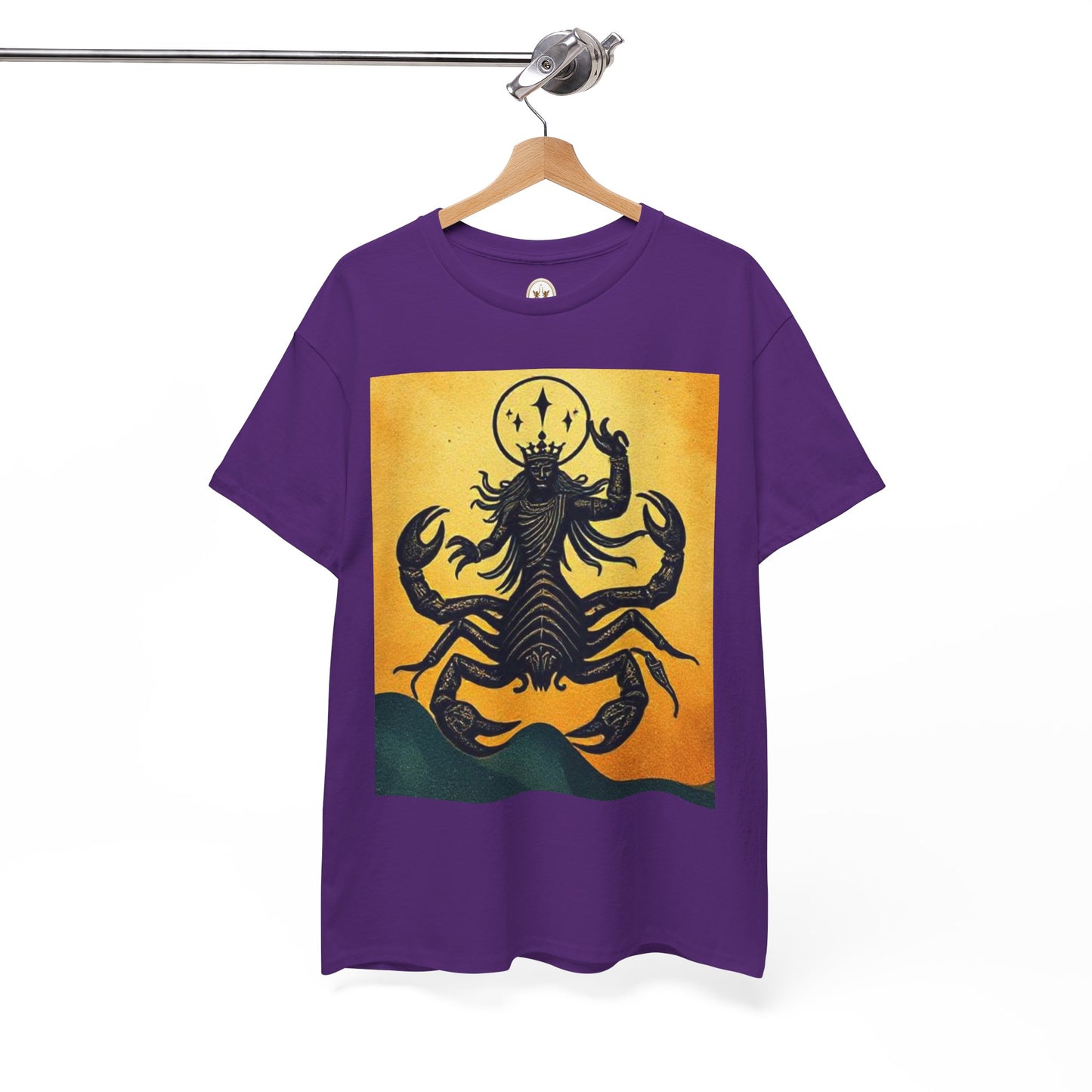 Unisex Heavy Cotton T-Shirt, Scorpion King, Print Art v1, Scorpio Zodiac Design