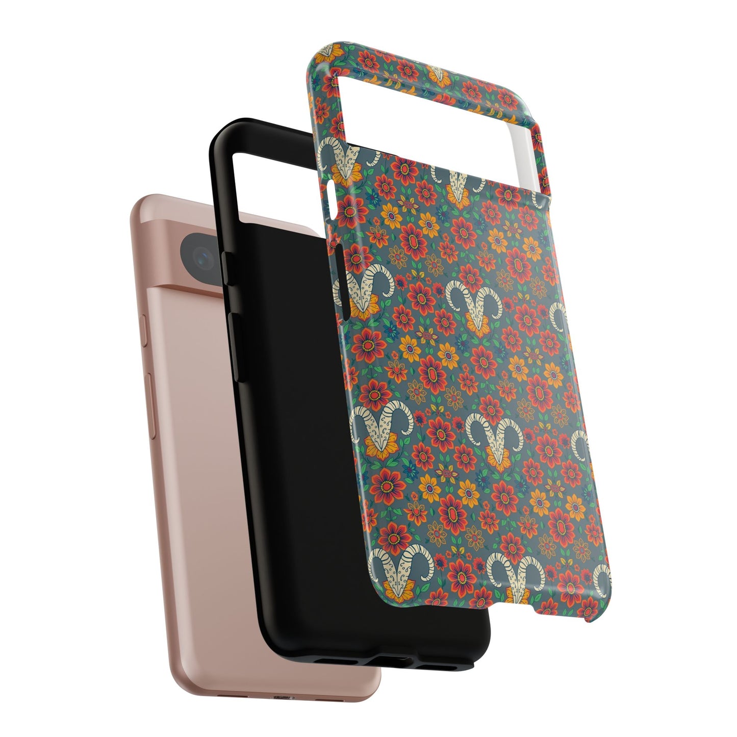Tough Cases, Aries, Zodiac v3, Flower Pattern