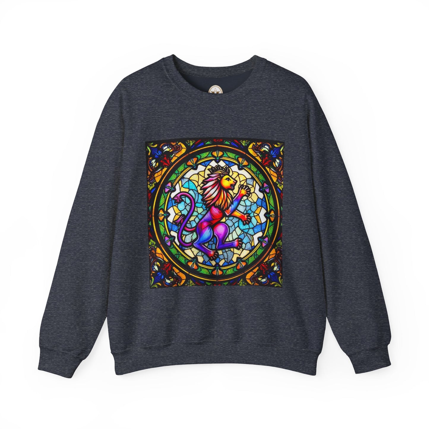 Unisex Heavy Blend™ Crewneck Sweatshirt, Glass, Leo Zodiac Design