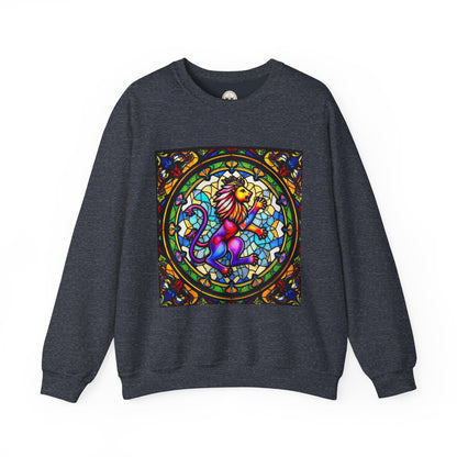 Unisex Heavy Blend™ Crewneck Sweatshirt, Glass, Leo Zodiac Design