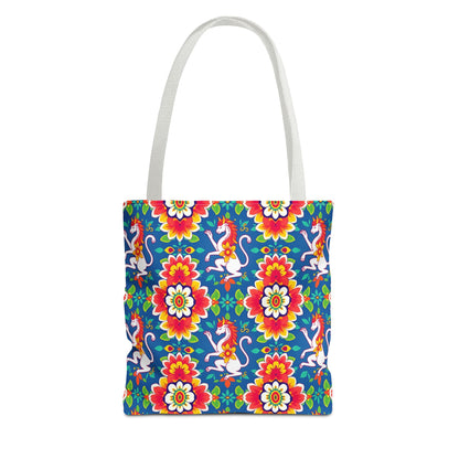 Tote Bag, (AOP), Virgo, Zodiac v2, Flower Pattern