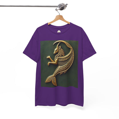 Unisex Heavy Cotton T-Shirt, Capricorn Animal v1, Symbol, Zodiac Design