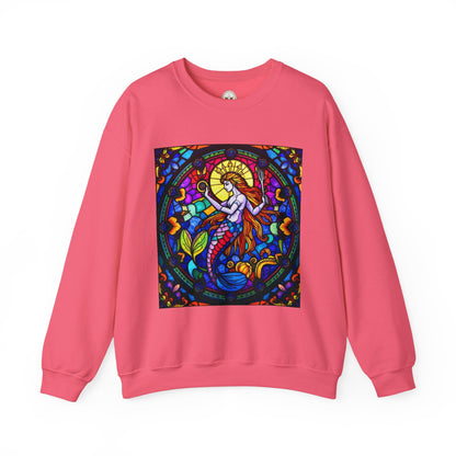 Unisex Heavy Blend™ Crewneck Sweatshirt, Glass 1, Aquarius Zodiac Design