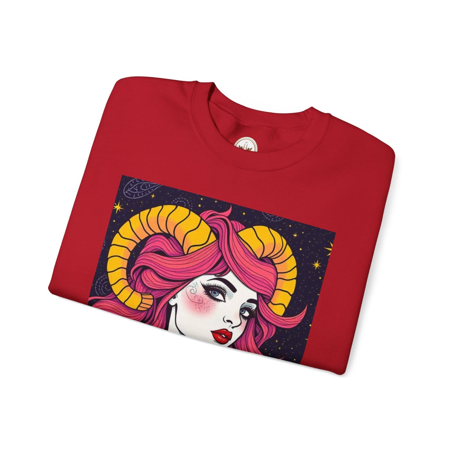 Unisex Heavy Blend™ Crewneck Sweatshirt, Aries, Zodiac, Sexy Pattern
