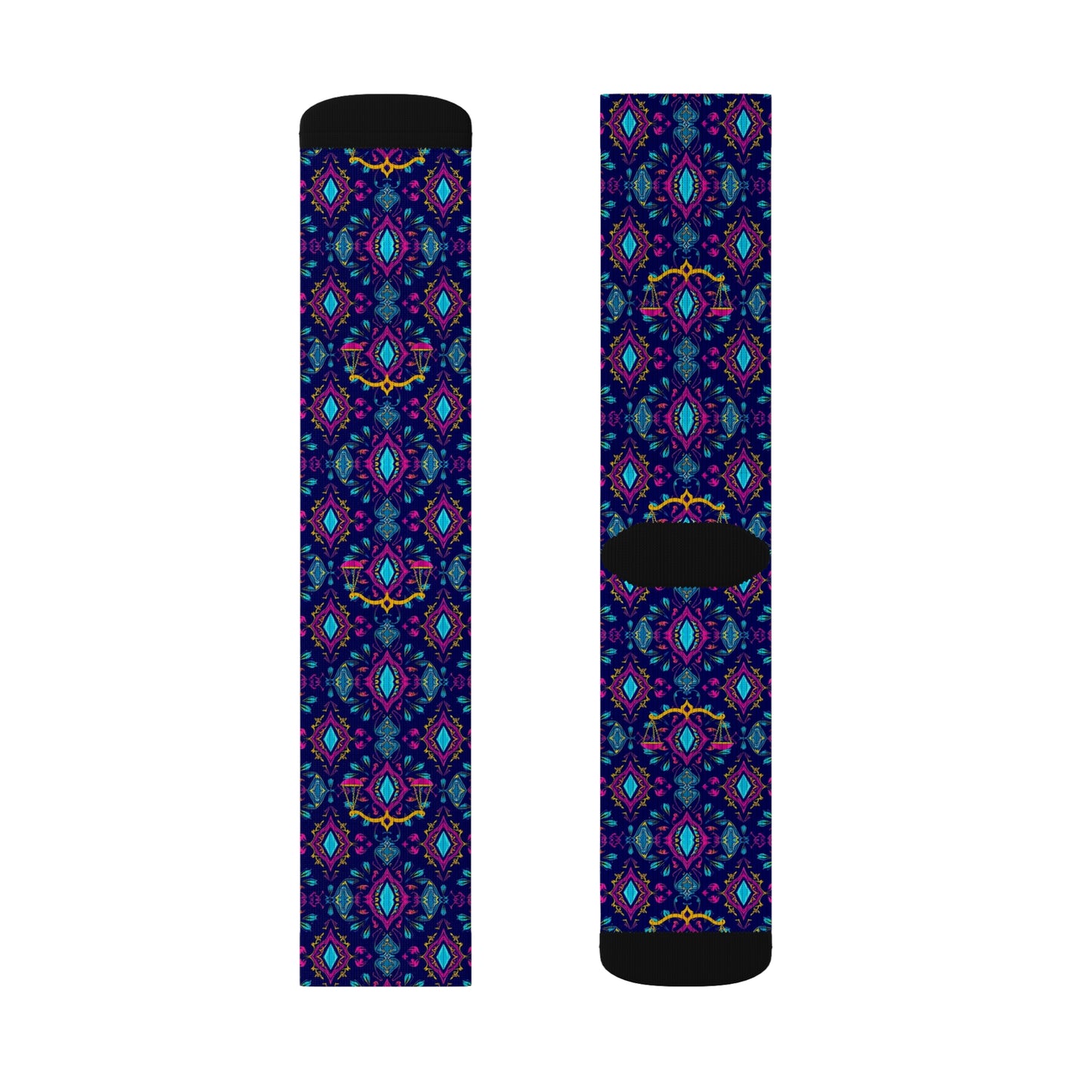 Sublimation Socks, Libra, Zodiac v2, Jewel Pattern