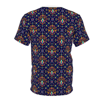 Unisex Cut & Sew T-Shirt, (AOP), Libra, Zodiac v3, Jewels Pattern