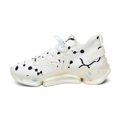 Women's Mesh Sneakers, Constellation & Symbol, Taurus Zodiac Sign, AOP