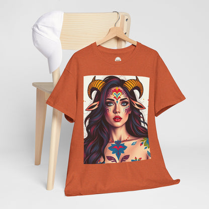 Unisex Heavy Cotton T-Shirt, Taurus, Zodiac v1, Sexy Art