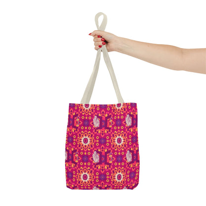 Tote Bag (AOP), Gemini, Zodiac v1, Flower Pattern