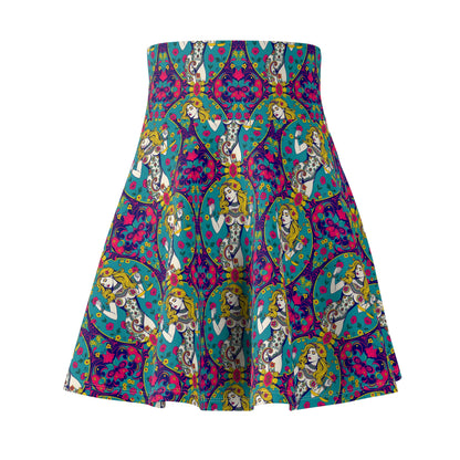 Women's Skater Skirt, (AOP), Libra, Zodiac v1, Sexy Pattern