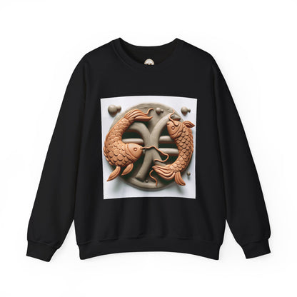 Unisex Heavy Blend™ Crewneck Sweatshirt,Two Fishes  Pisces Zodiac Design