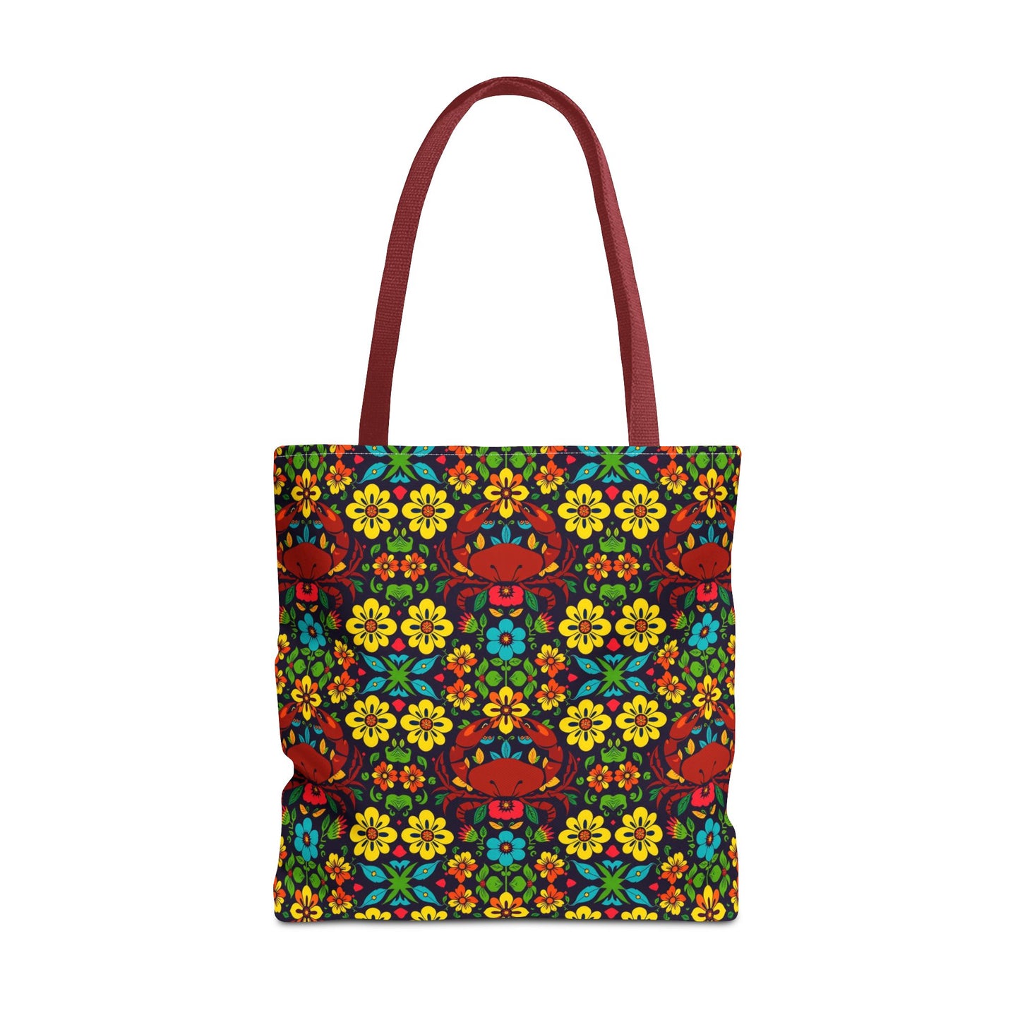 Tote Bag, (AOP), Cancer, Zodiac v4, Flower Pattern