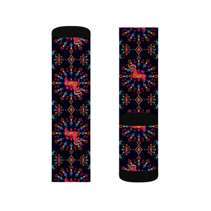 Sublimation Socks, Capricorn, Zodiac v1, Jewel Pattern